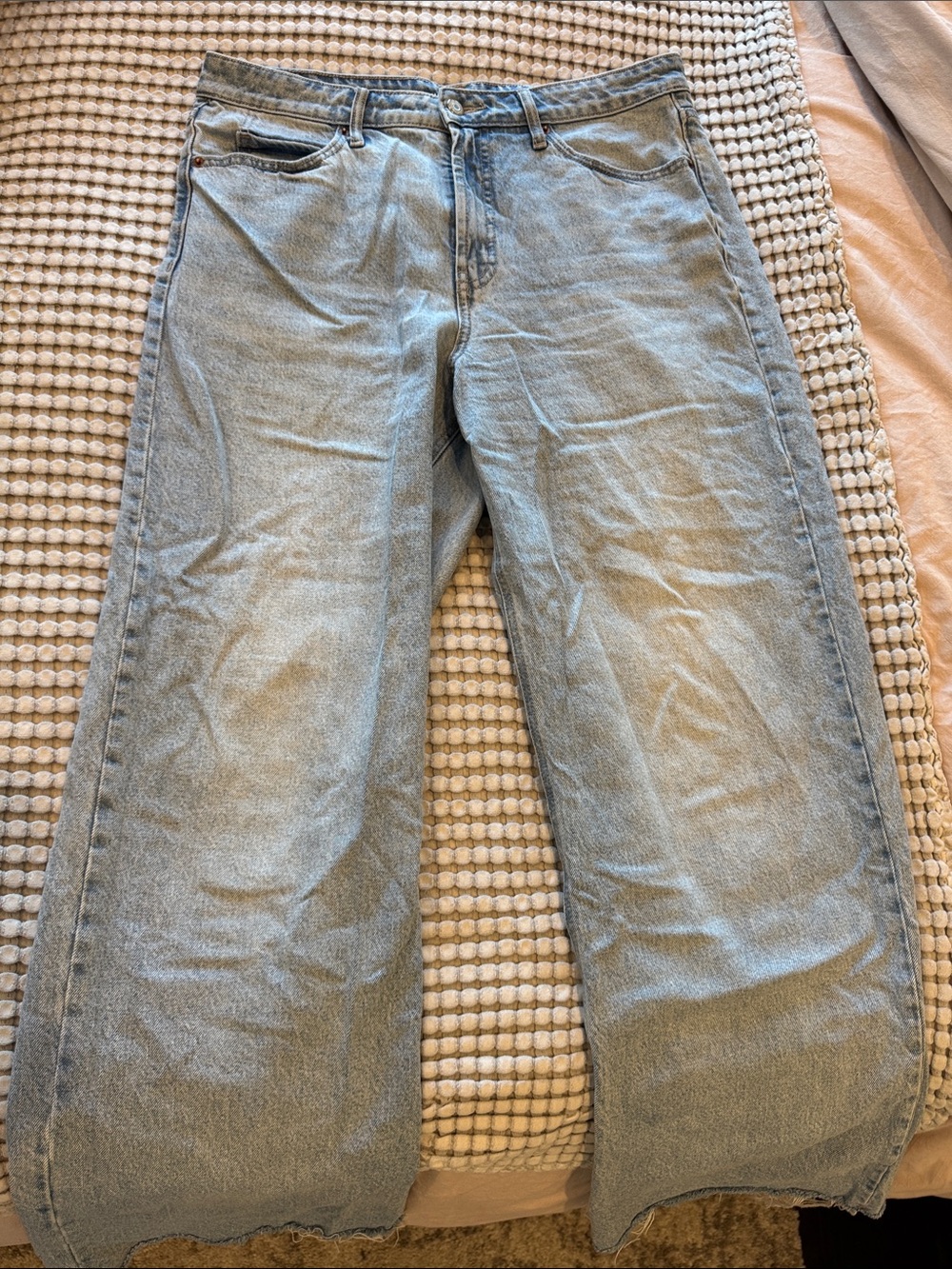 Old Navy Women’s Light Blue Jeans, Extra High-Rise Wide Leg, Size 12